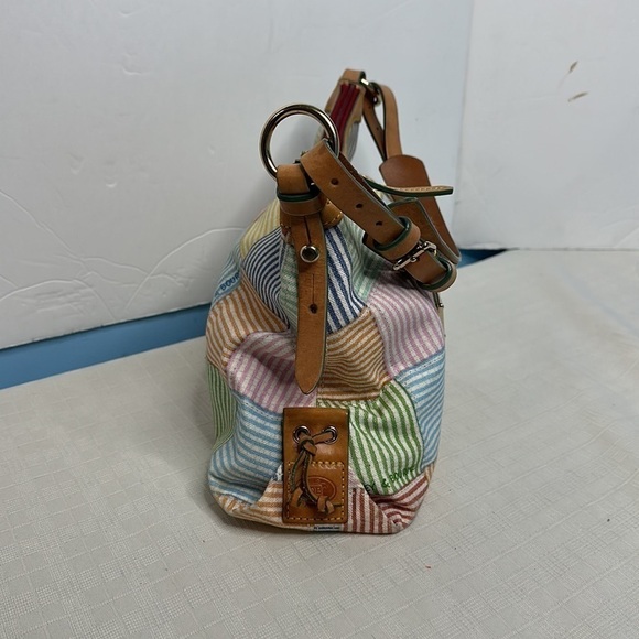 Dooney & Bourke Pastel patchwork Canvas hobo. - Picture 4 of 10